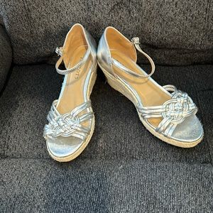 Silver talbots wedge sandal
